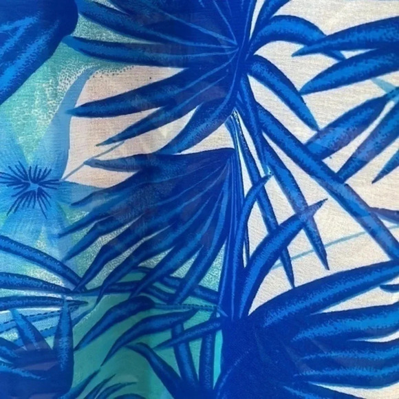 New Peppermint Bay Sheer Blue Palm Pants Size Small (S) - Picture 2 of 7